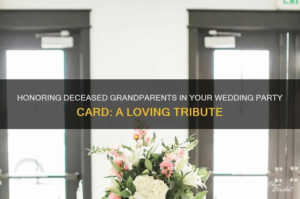 how to add deceased grandparent to wedding party card