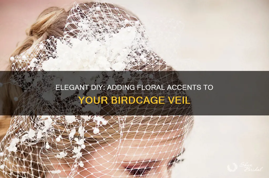 how to add flower to birdcage veil