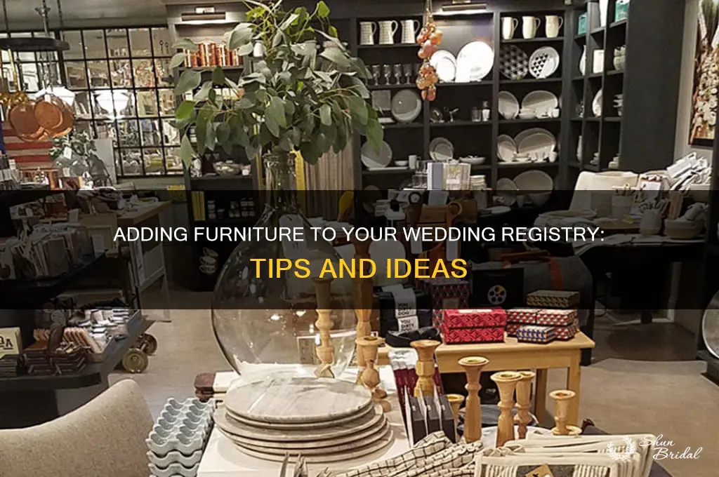 how to add furniture to wedding registery