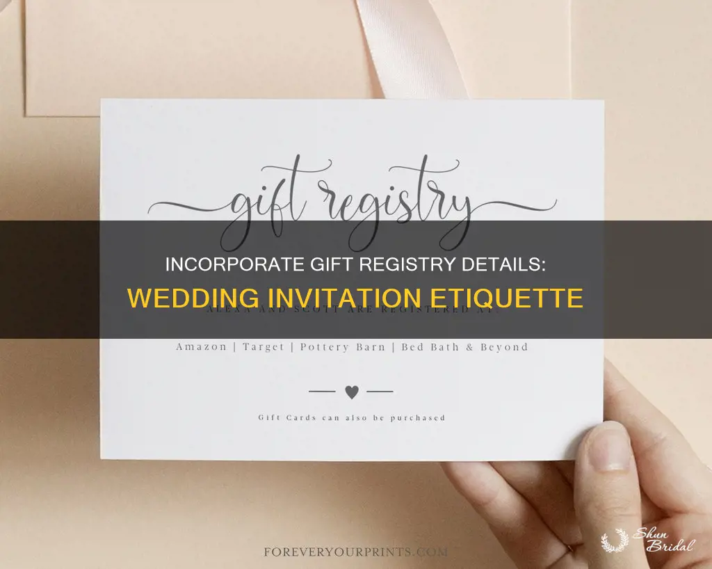 how to add gift registry to wedding invitation