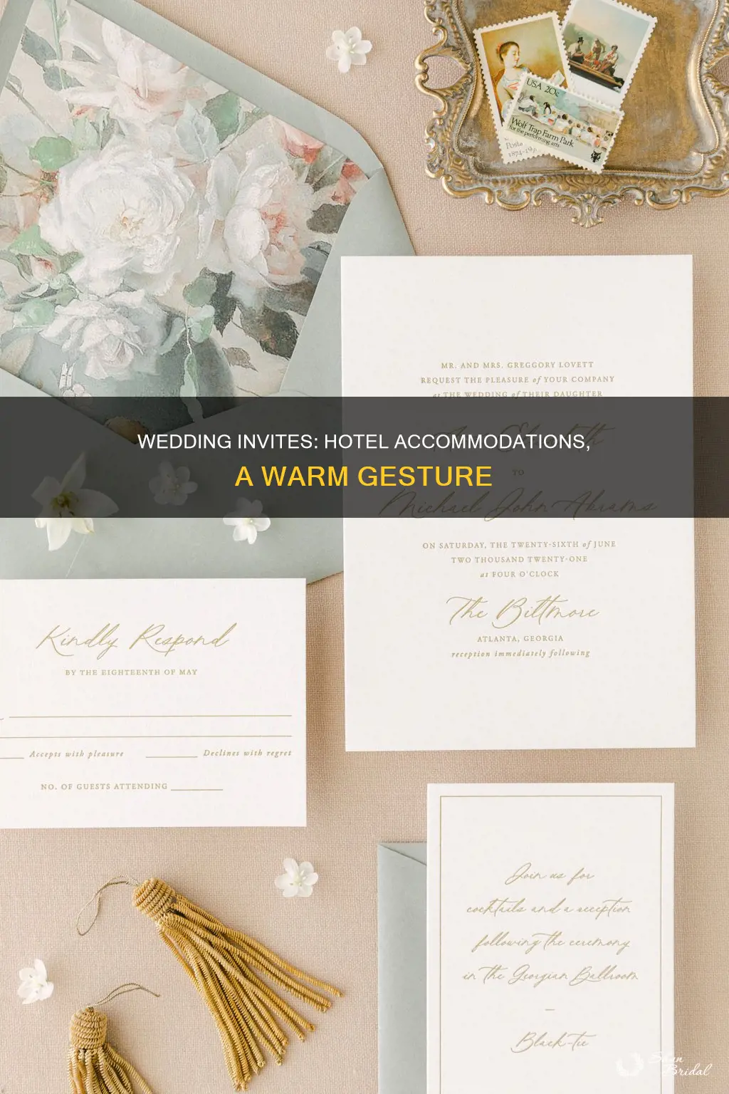 how to add hotel accomadations to a wedding invite