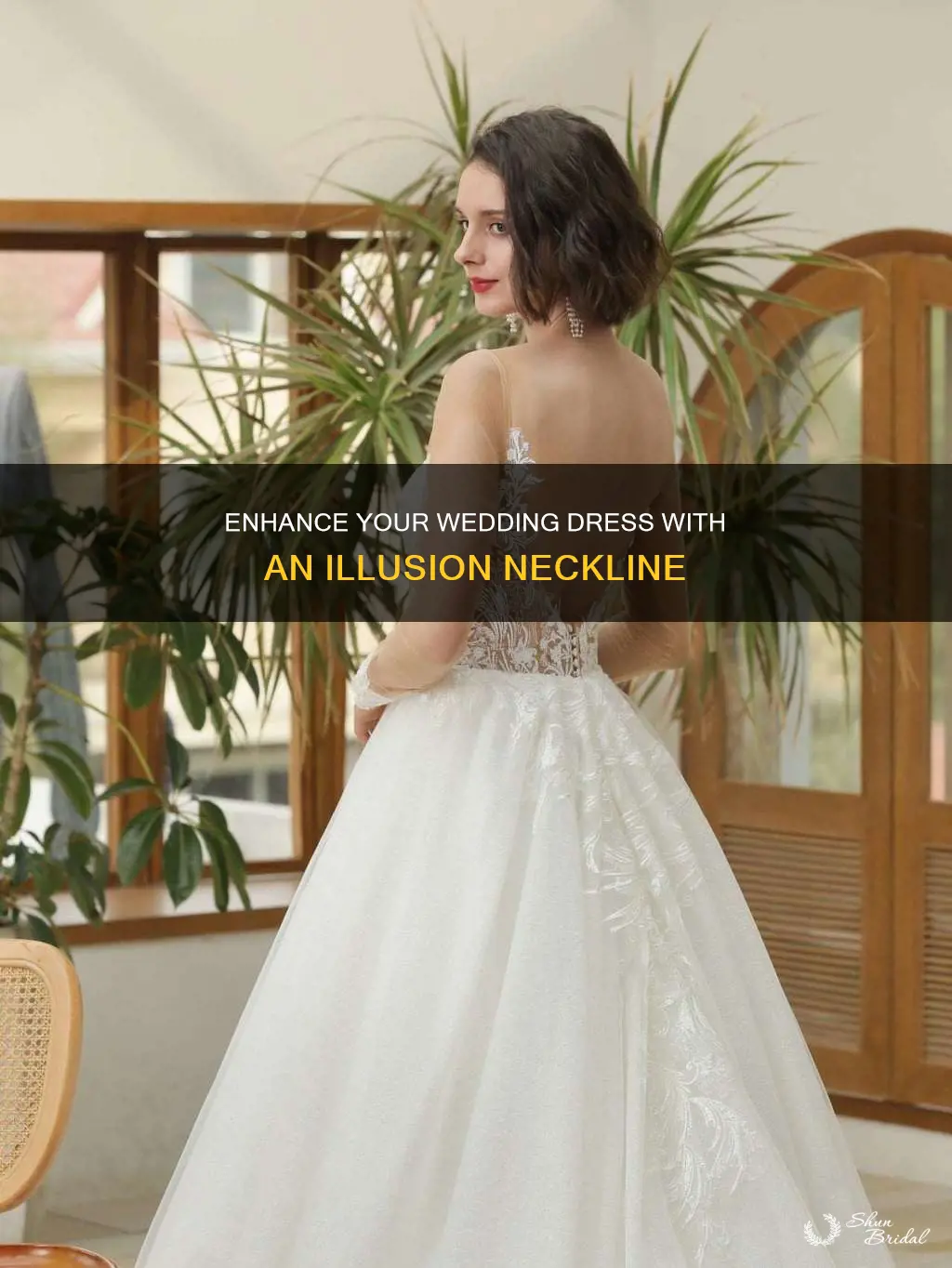 how to add illusion neckline to wedding dress