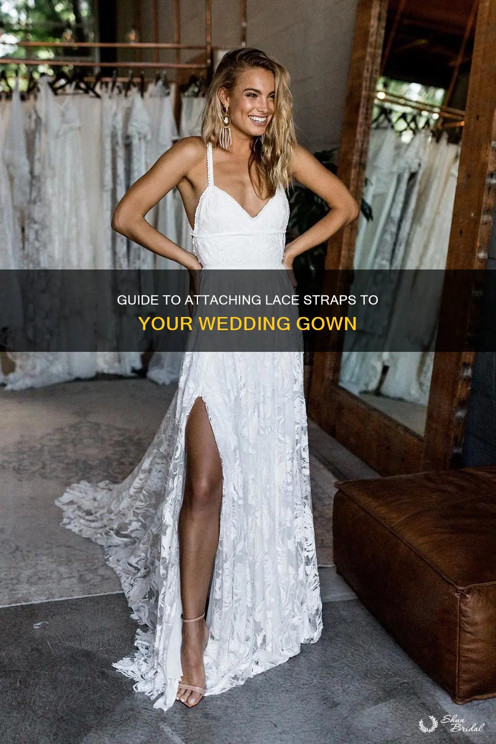 how to add lace straps to a wedding dress