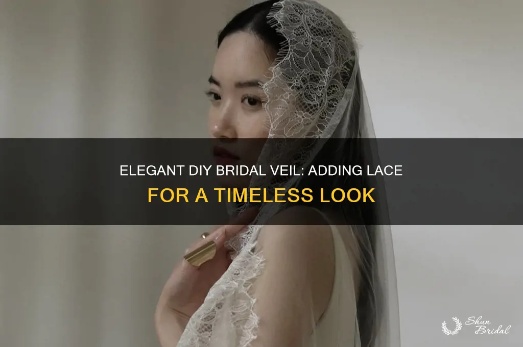how to add lace to a diy bridal veil