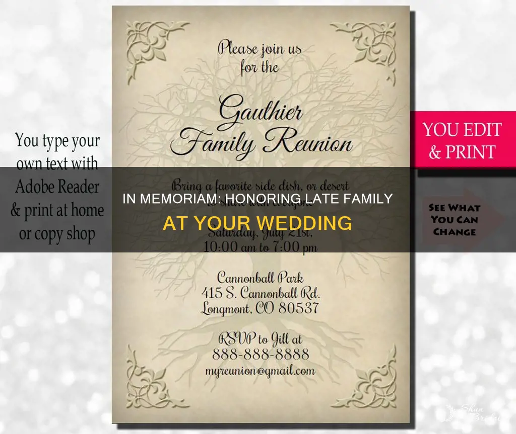 how to add late family members to wedding invitation