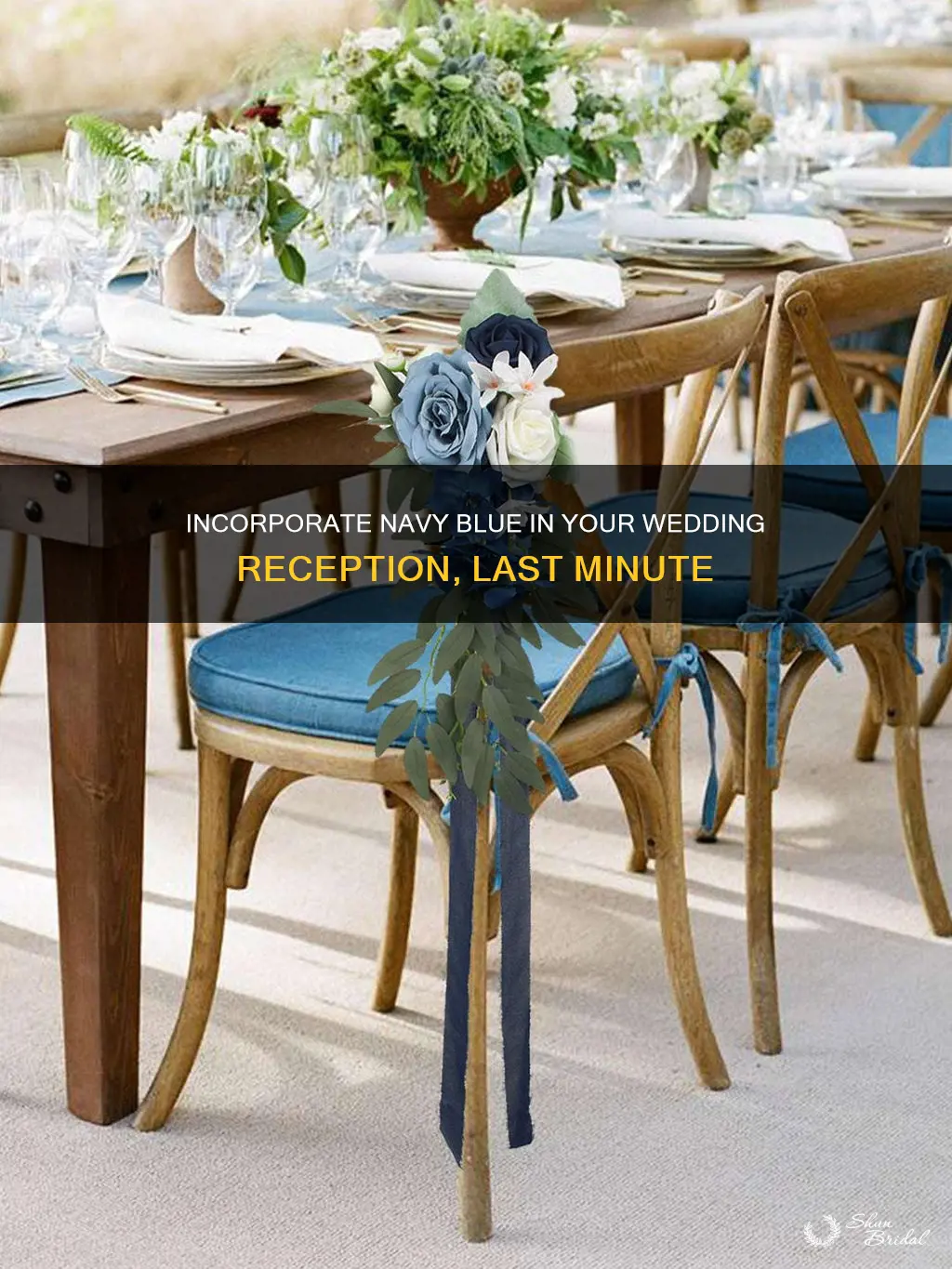 how to add navy blue last minute to wedding reception