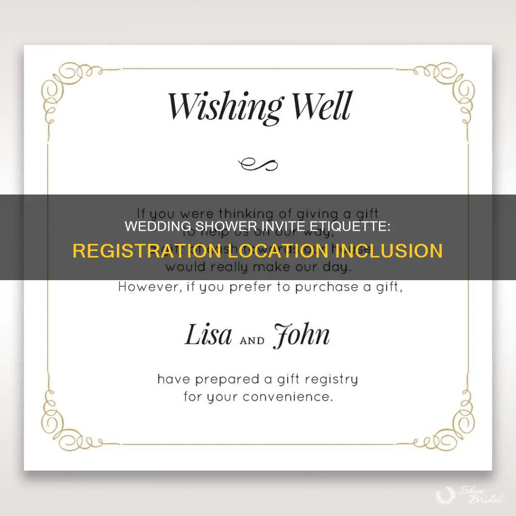 how to add registration locations to wedding shower invites