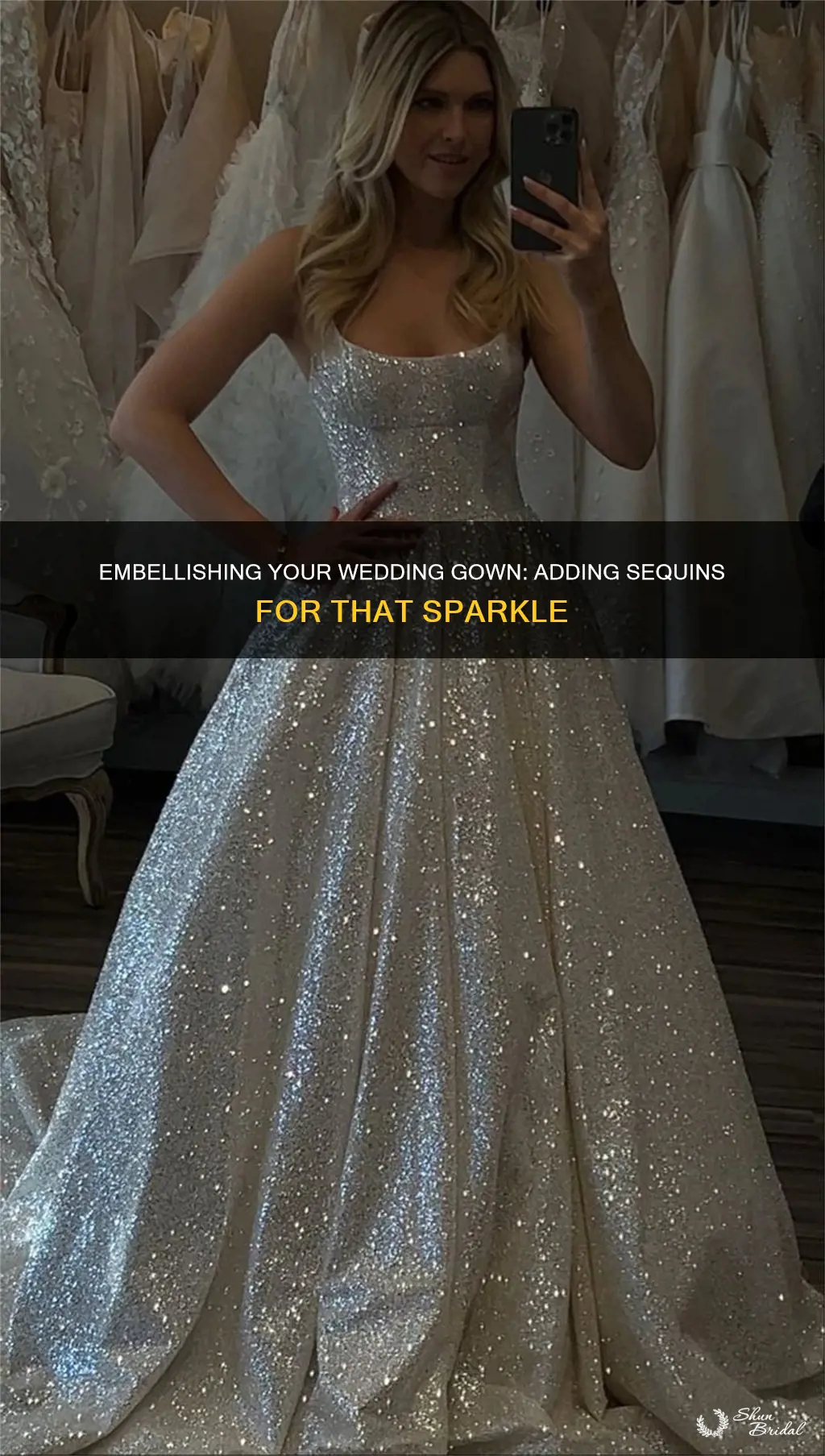 how to add sequins to a wedding dress