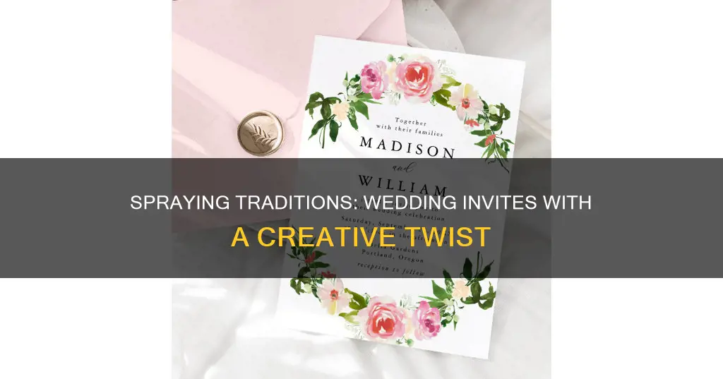 how to add spraying traditions in a wedding invitation