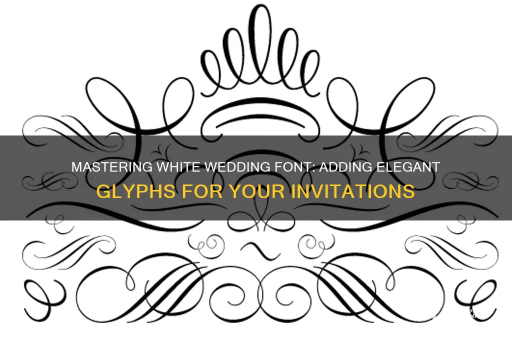 how to add the glyphs on white wedding font