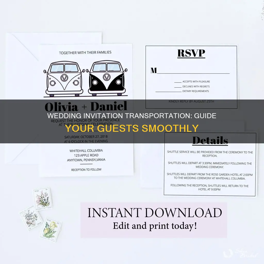 how to add transportation instructions to wedding invitations