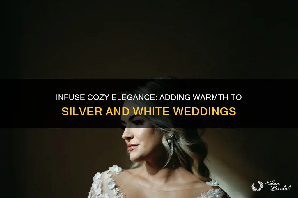 how to add warmth to silver and white wedding