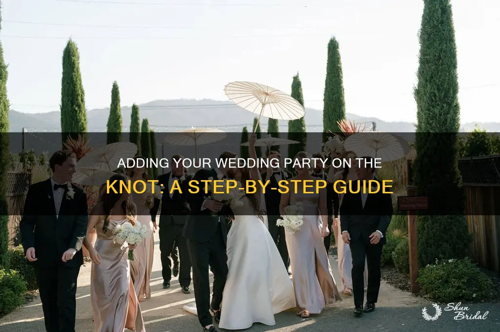 how to add wedding party on the knot