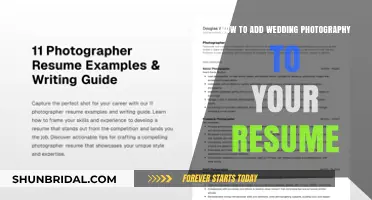 Showcase Wedding Photography Skills on Your Resume