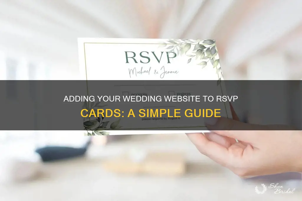how to add wedding website to rsvp card