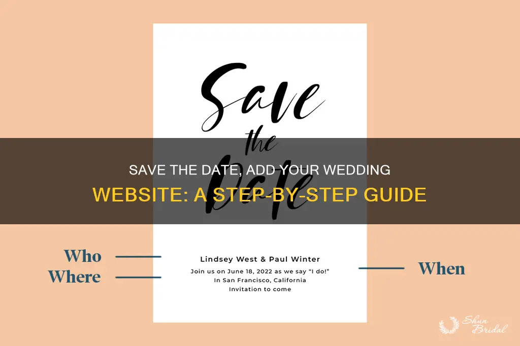 how to add wedding website to save the date