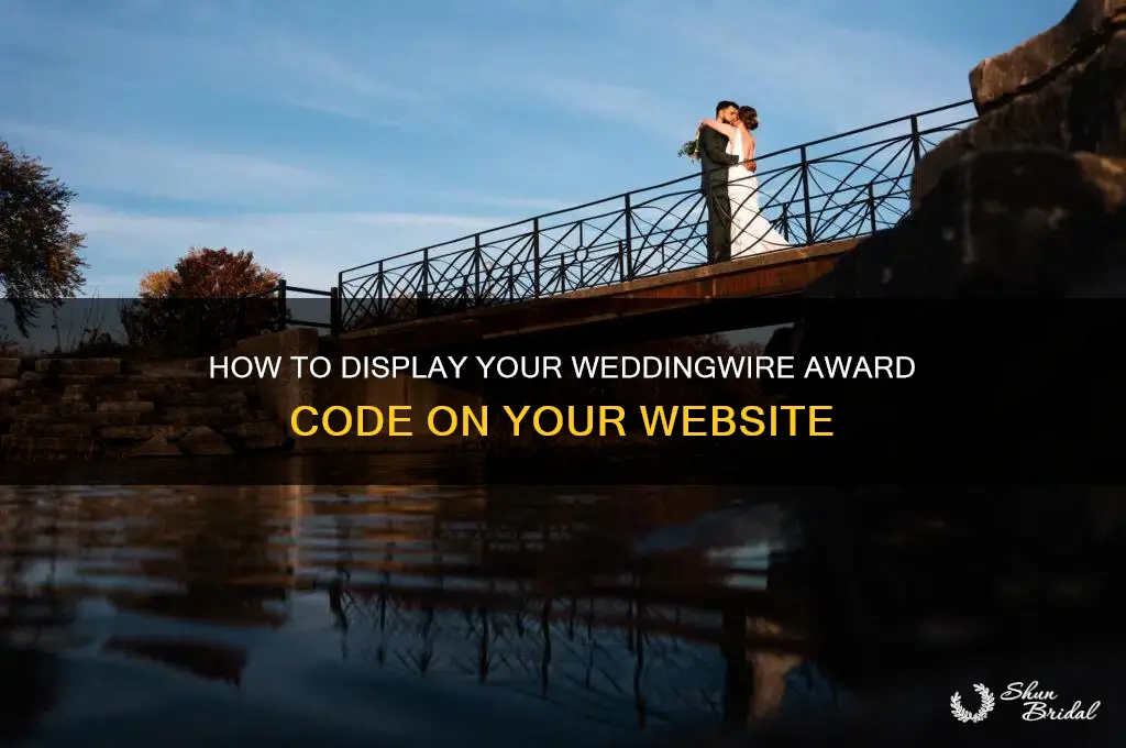 how to add wedding wire award code to website