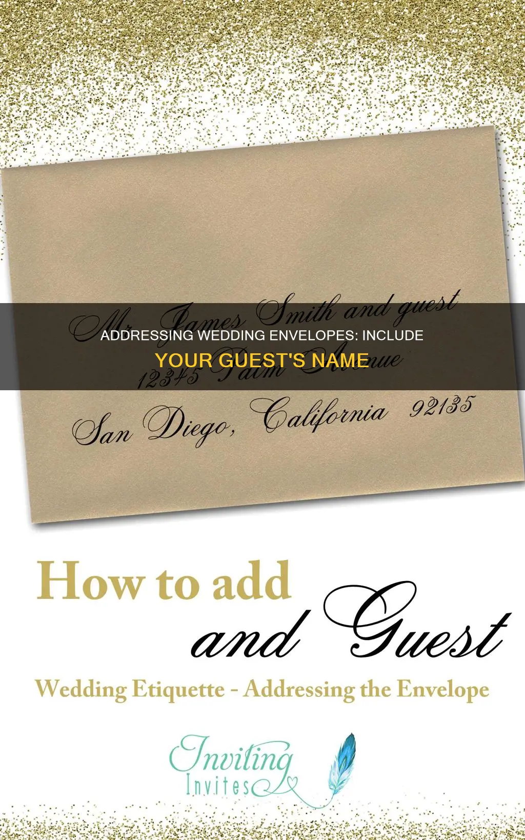 how to adddress someone with a guest on wedding envelope