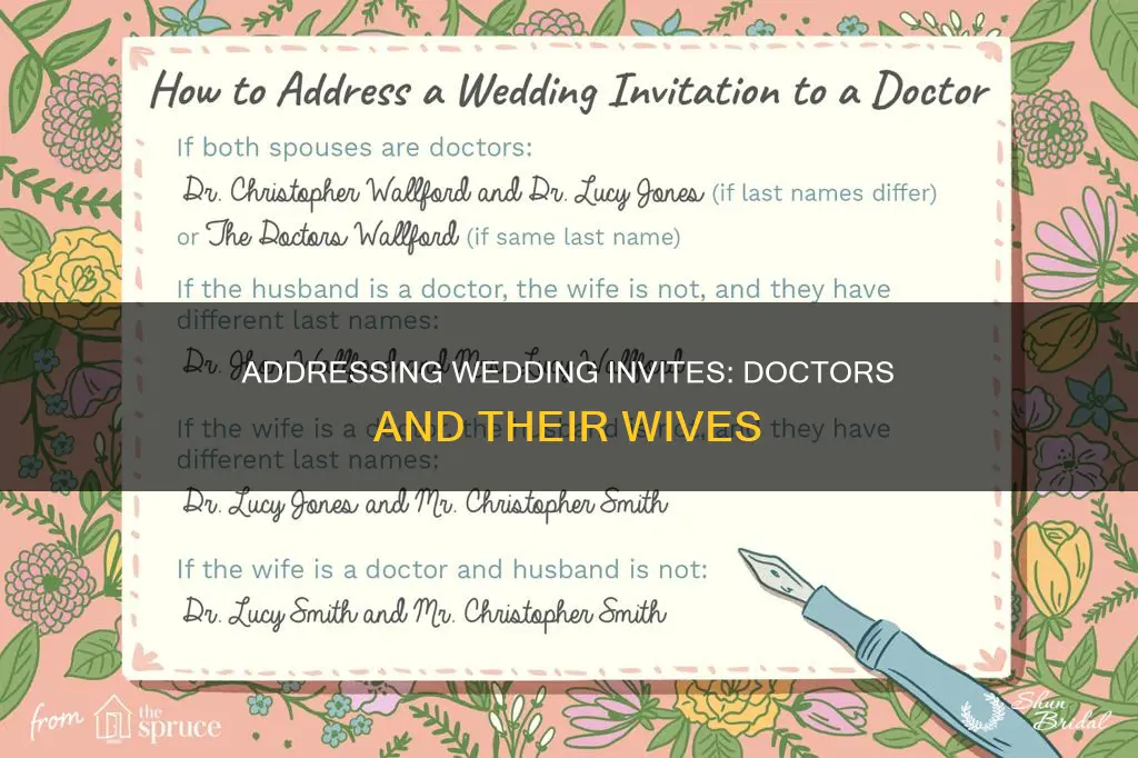 how to addres wedding invitations to doctor and wife