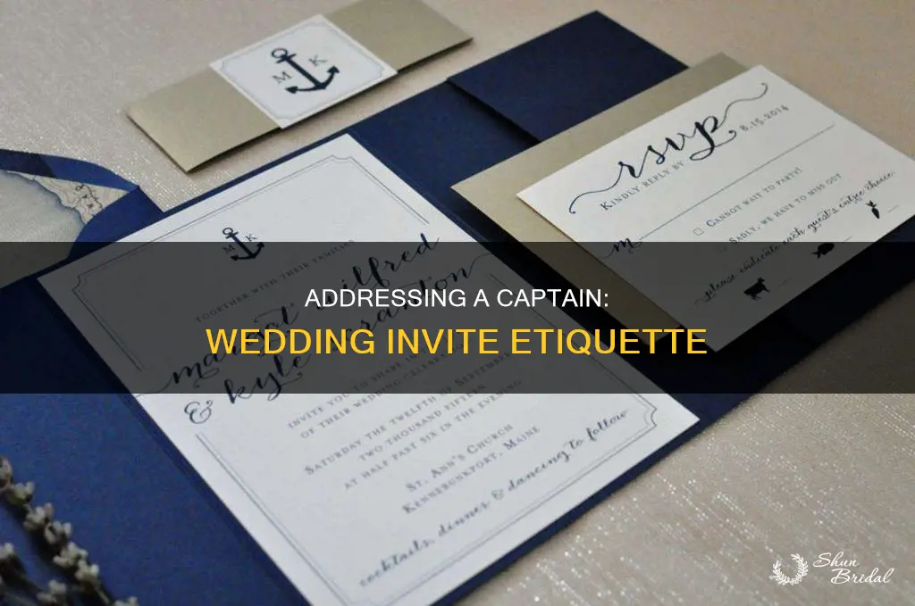 how to address a captain for a wedding invite