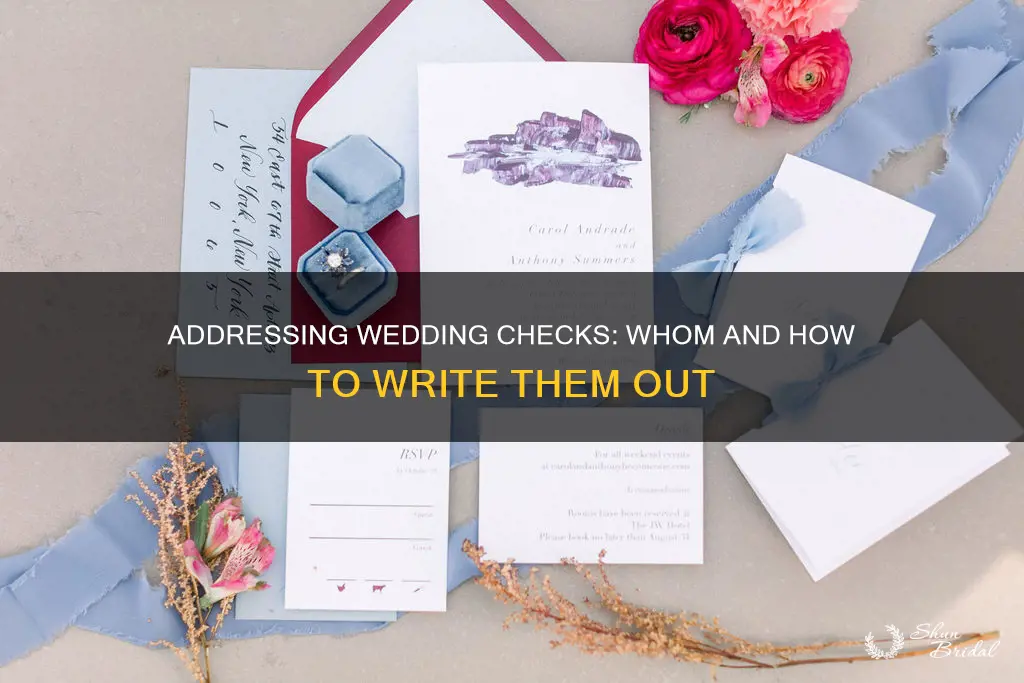 how to address a check for wedding