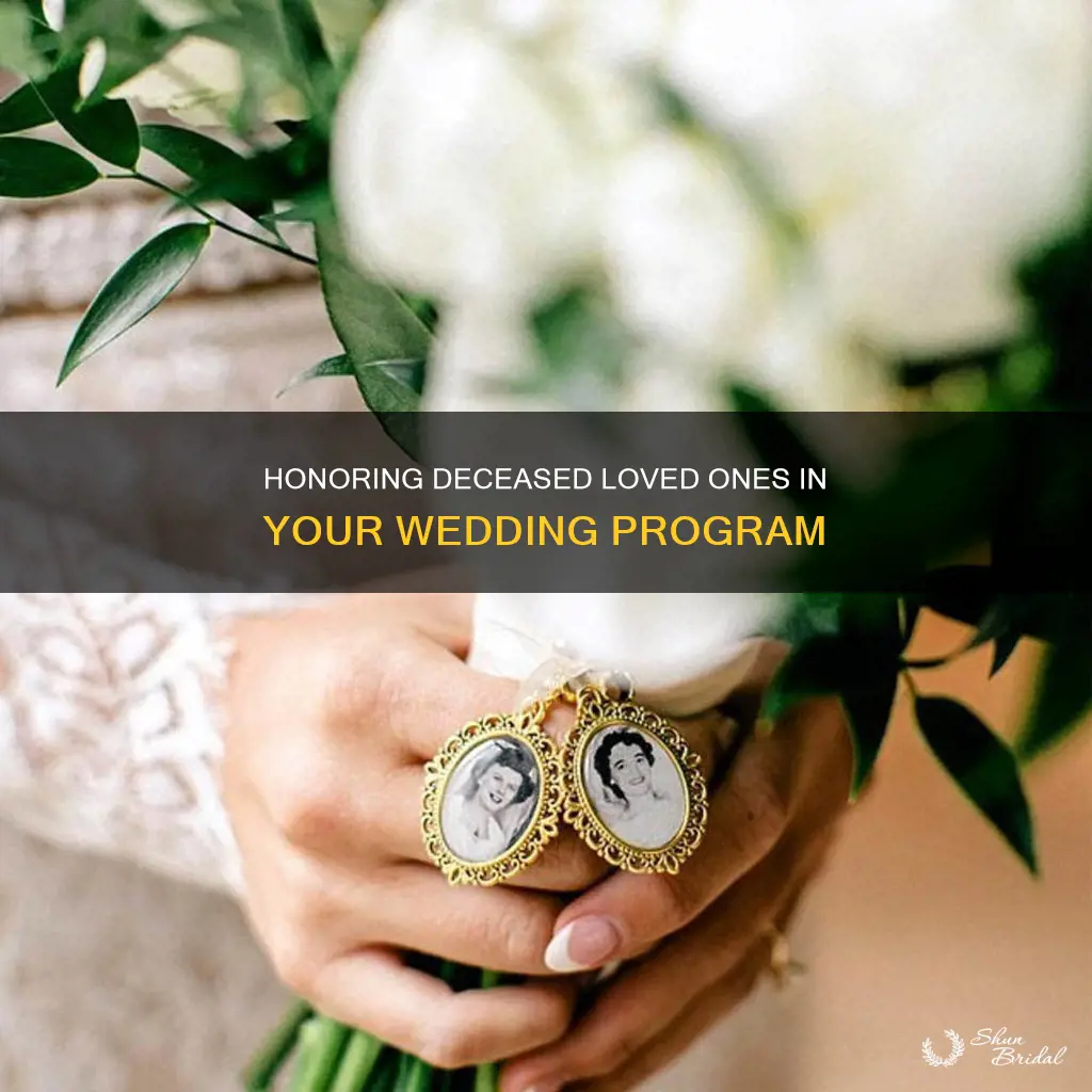 how to address a deceased person in a wedding program