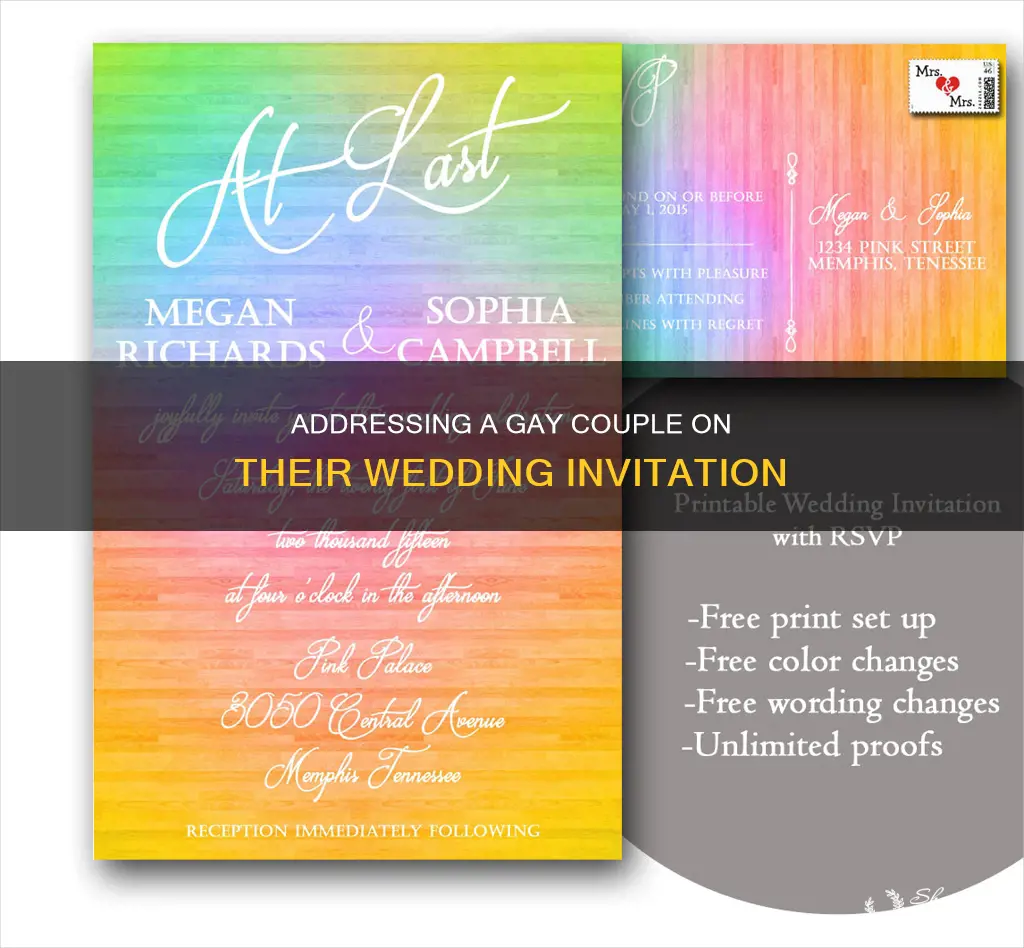 how to address a gay couple on a wedding invitation