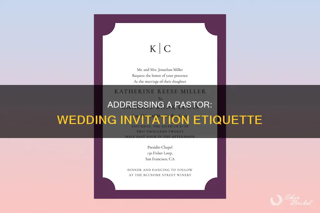 how to address a pastor on a wedding invitation