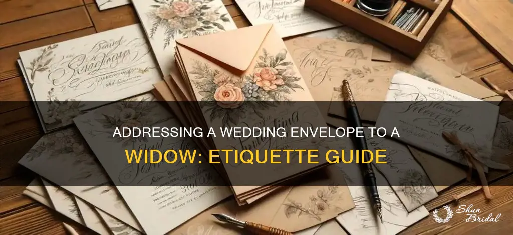 how to address a wedding envelope to a widow