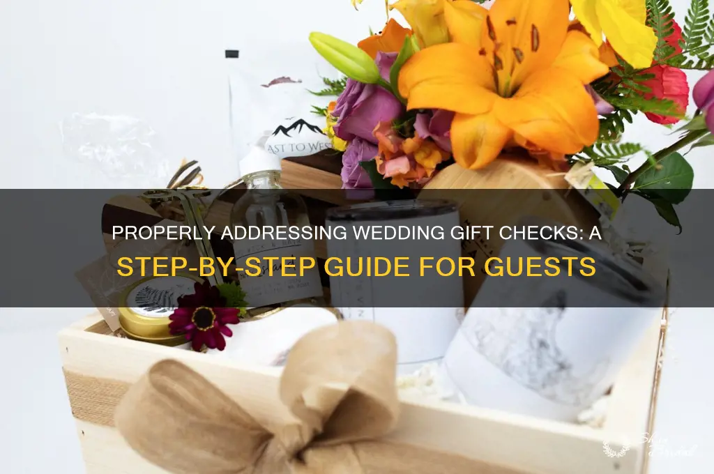 how to address a wedding gift check