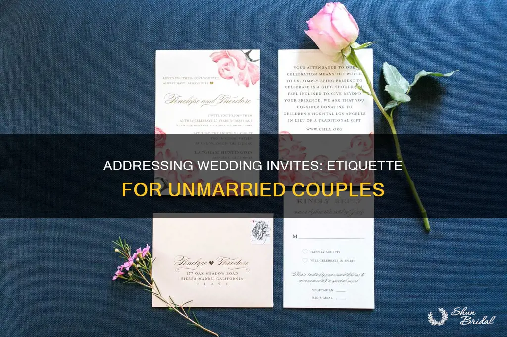 how to address a wedding invitation for an unmarried couple