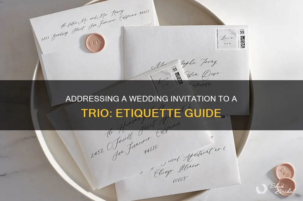 how to address a wedding invitation to 3 people