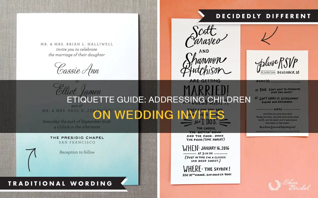 how to address children on wedding invties