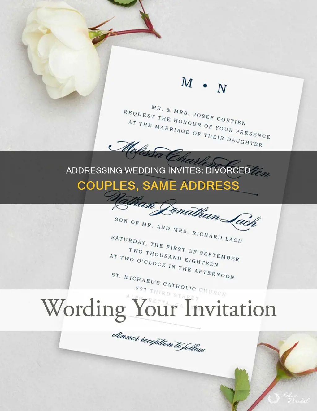 how to address divorced couple at same address wedding invitation