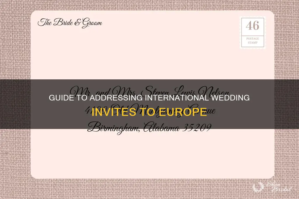 how to address international wedding invitation to europe