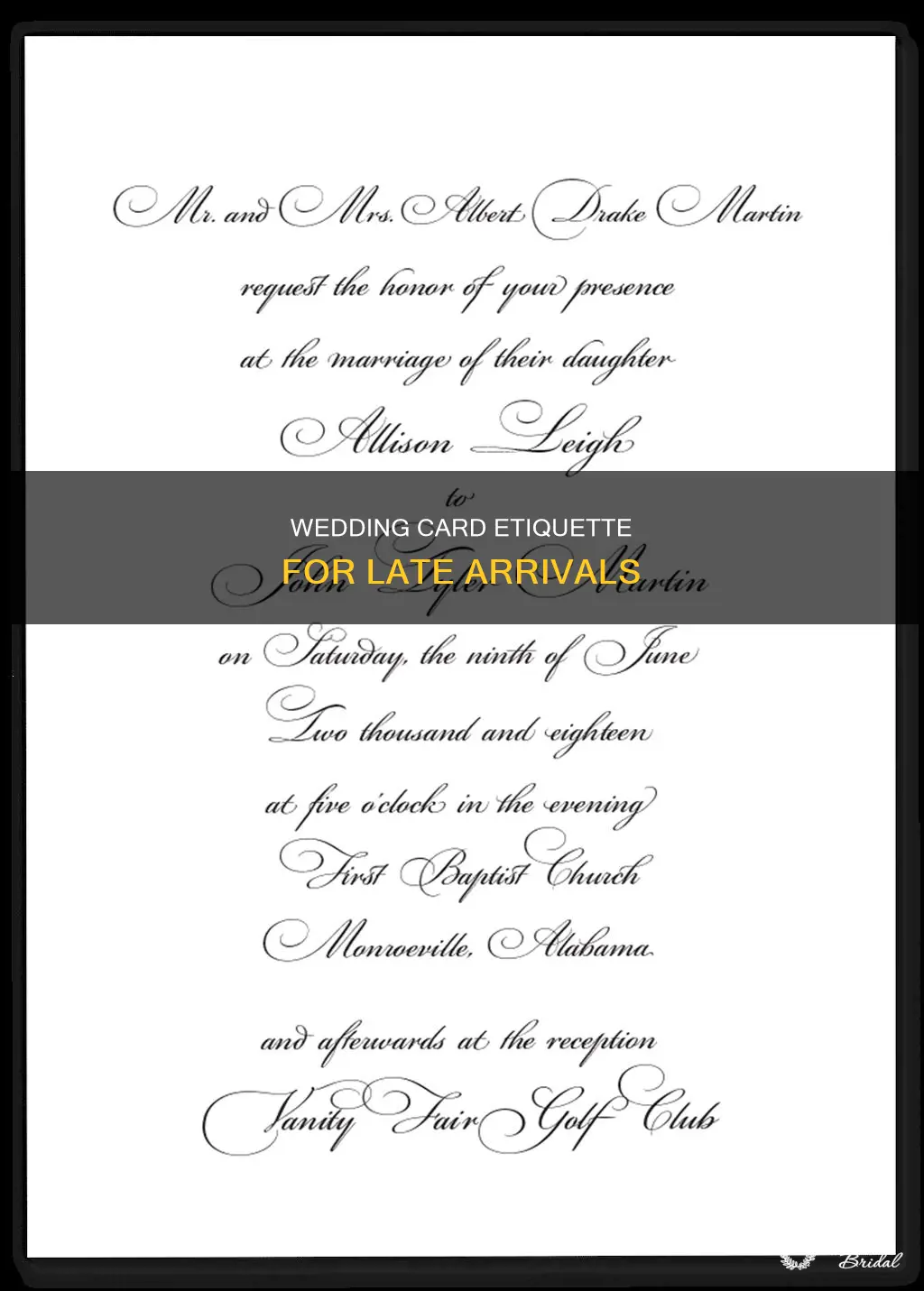 how to address late person in wedding card