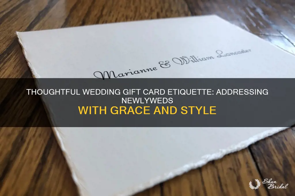 how to address newlyweds on wedding gift card