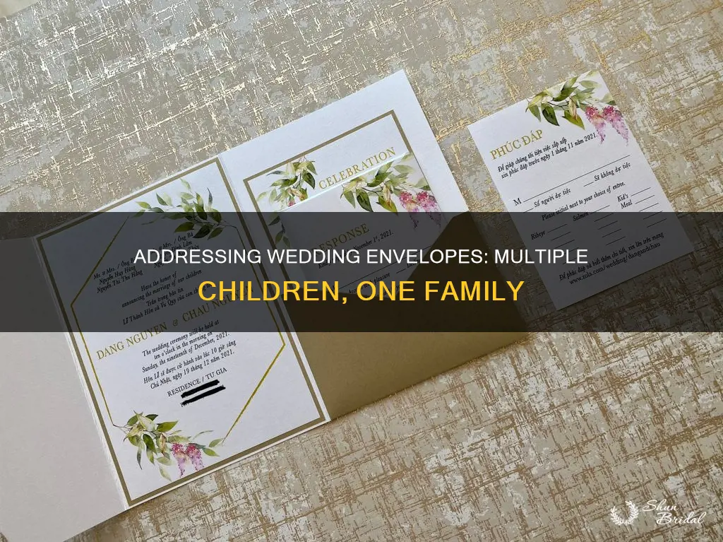 how to address outside wedding envelopes with multiple childrens names