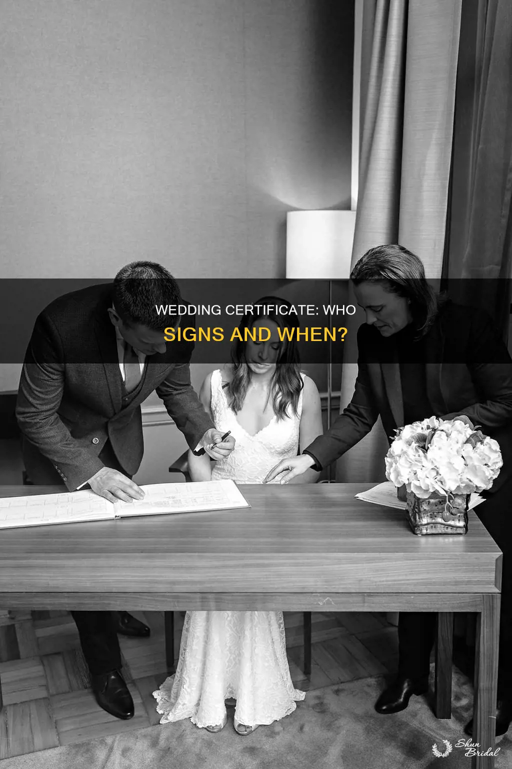 how to address signing the wedding certificate
