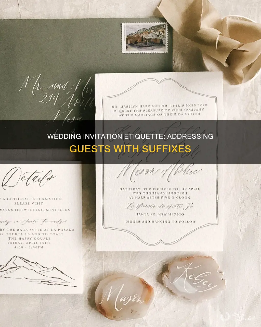 how to address suffix in wedding invitation