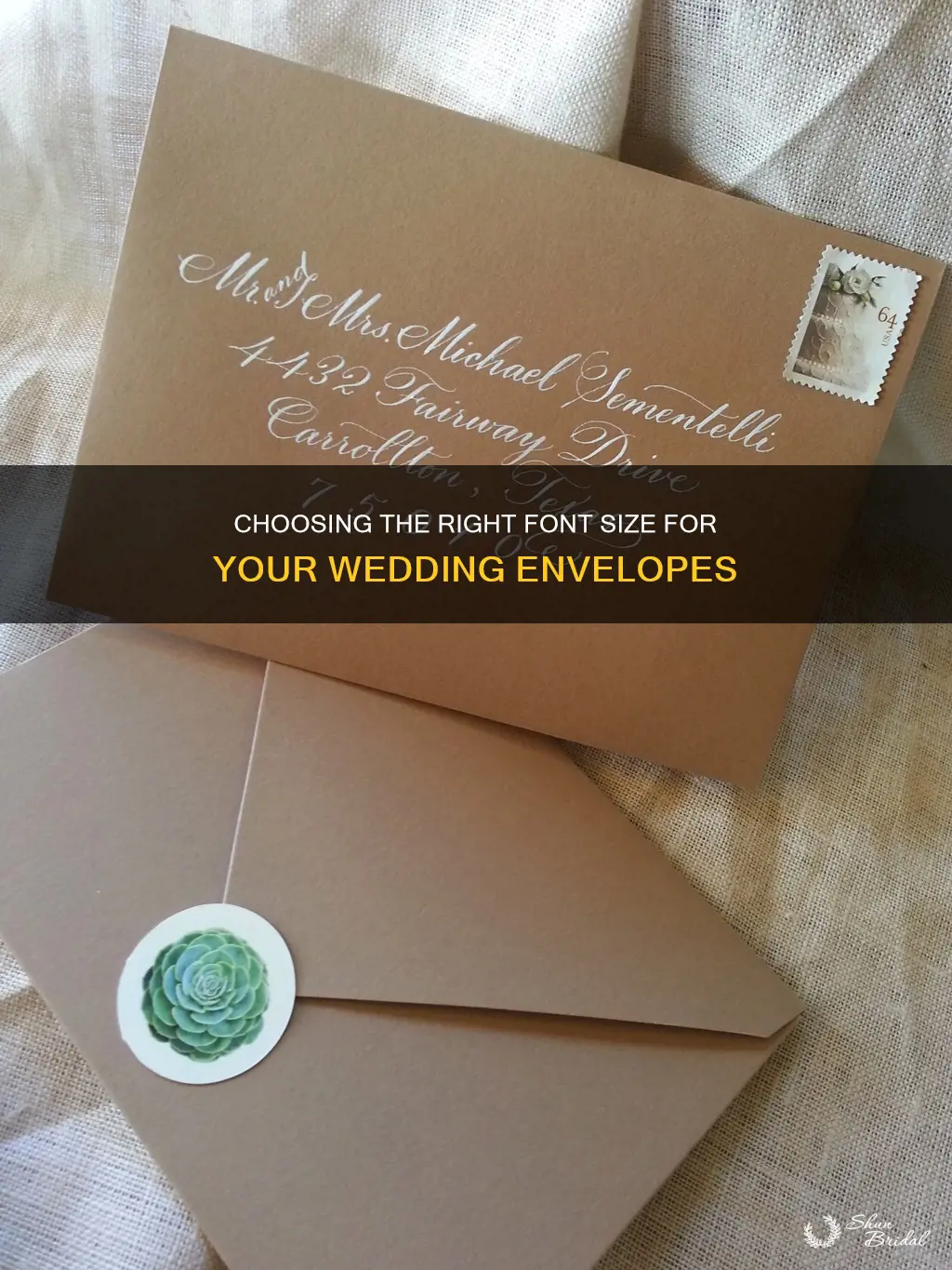 how to address wedding envelopes font size