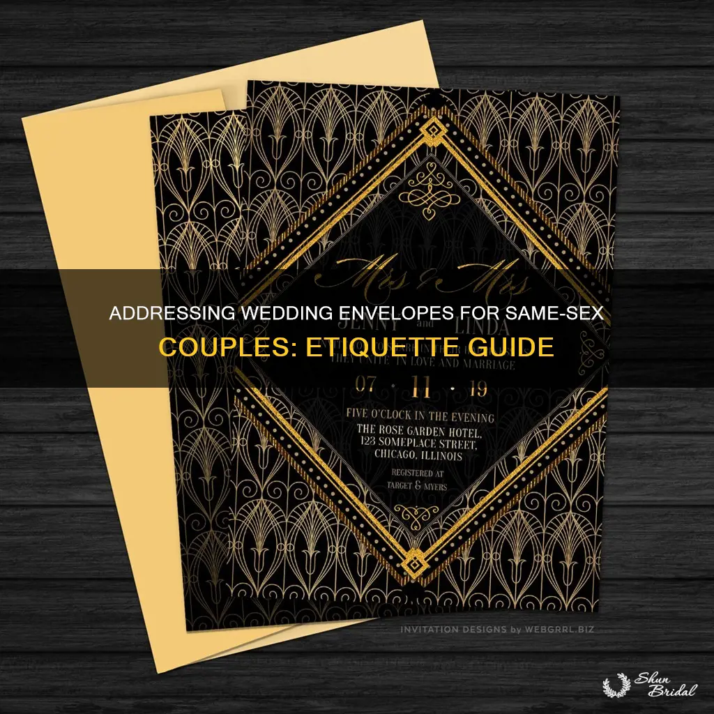 how to address wedding envelopes for same sex