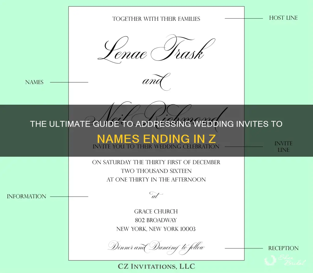 how to address wedding invitations to names ending with z