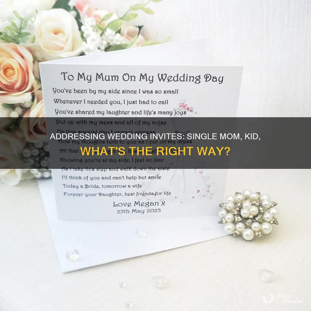 how to address wedding invitations to single mom and kid