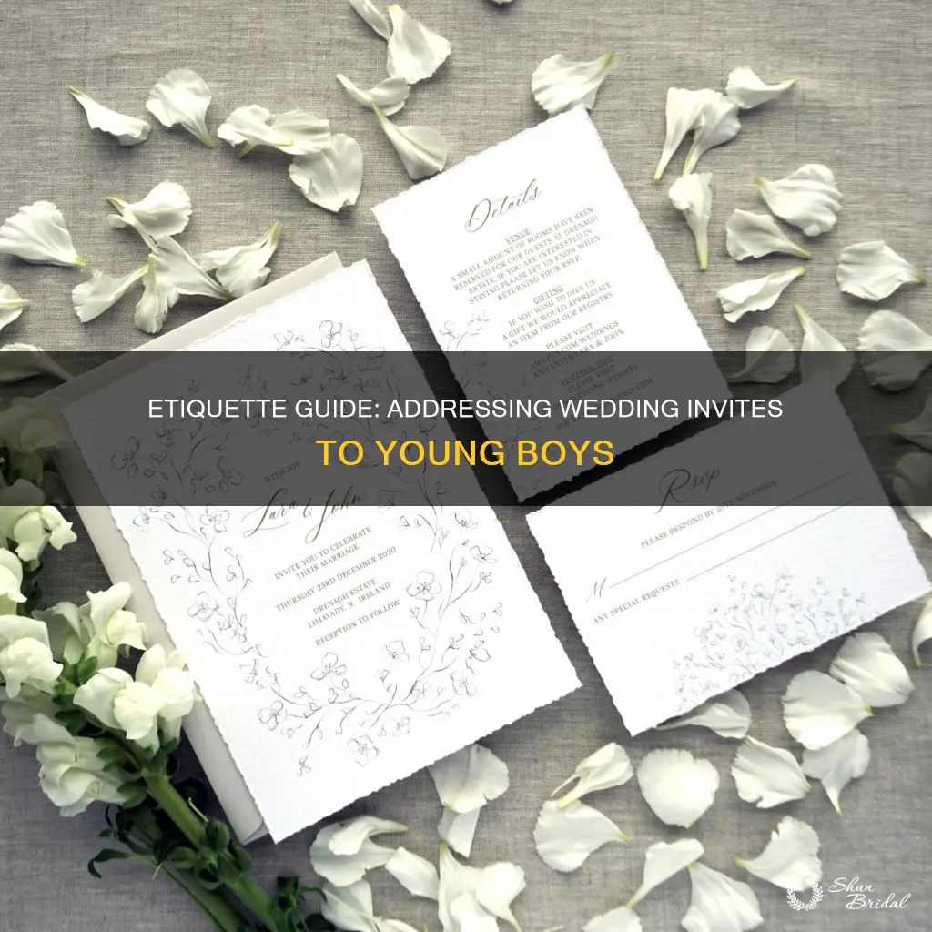 how to address wedding invite to young boy