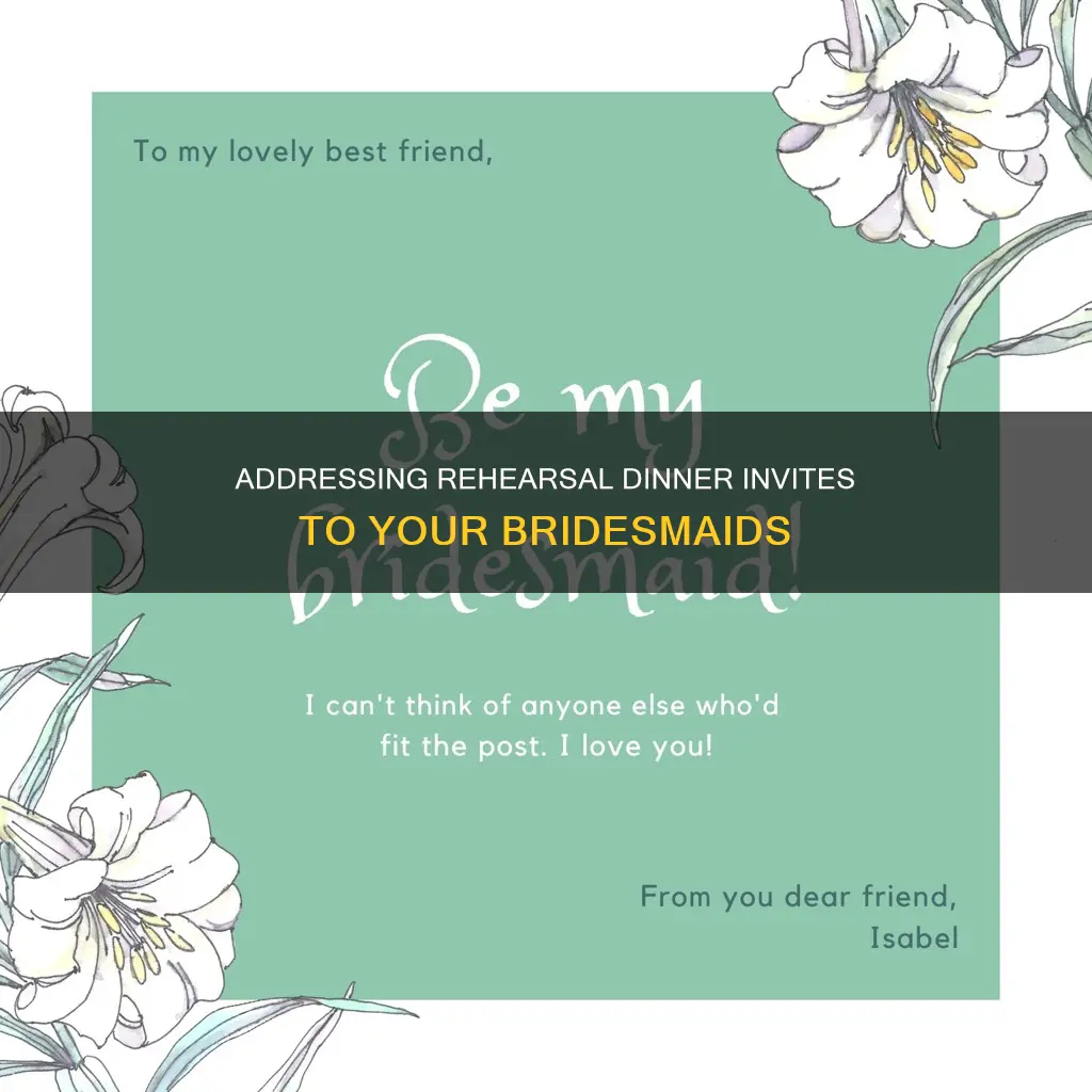 how to address wedding rehearsal dinner invitations to bridesmaids