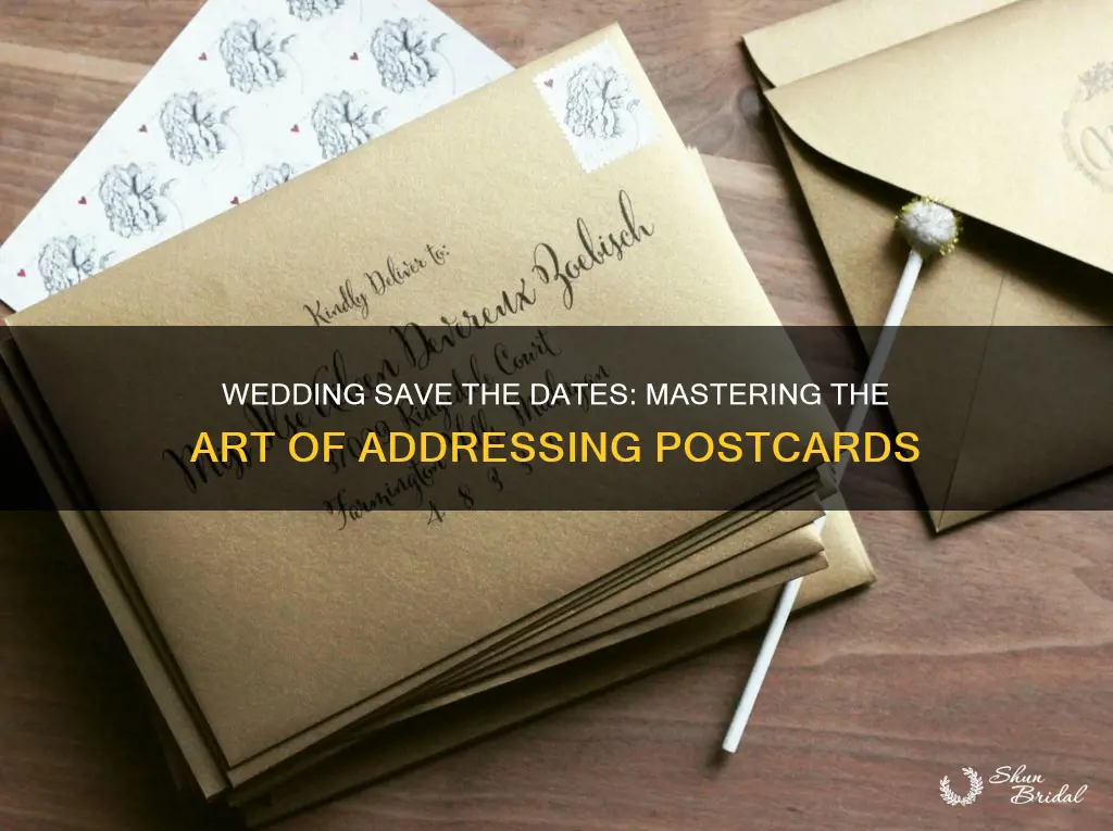 how to address wedding save the date postcards