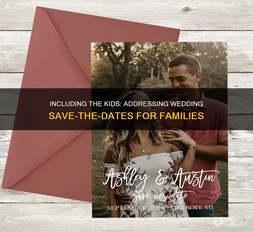 how to address wedding save the dates with children