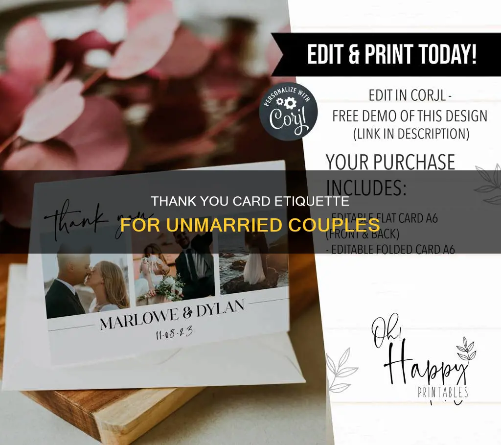 how to address wedding thank you card to unmarried couple