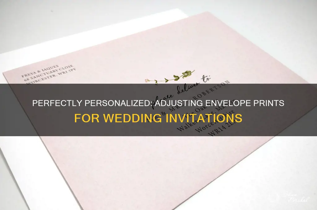 how to adjust the envelope print the name on wedding
